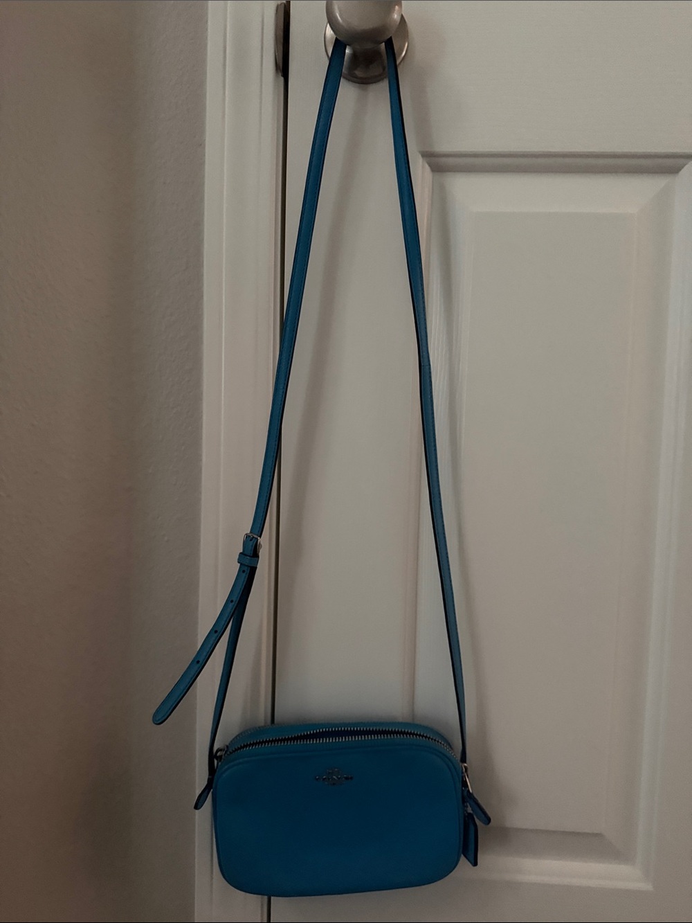 Coach Teal Pebbled Leather Crossbody Bag